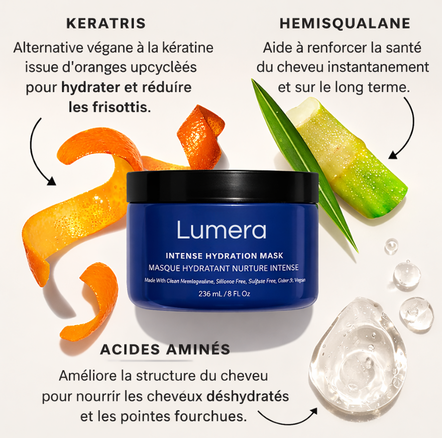 Masque capillaire à l'huile d'argan biologique et au collagène
